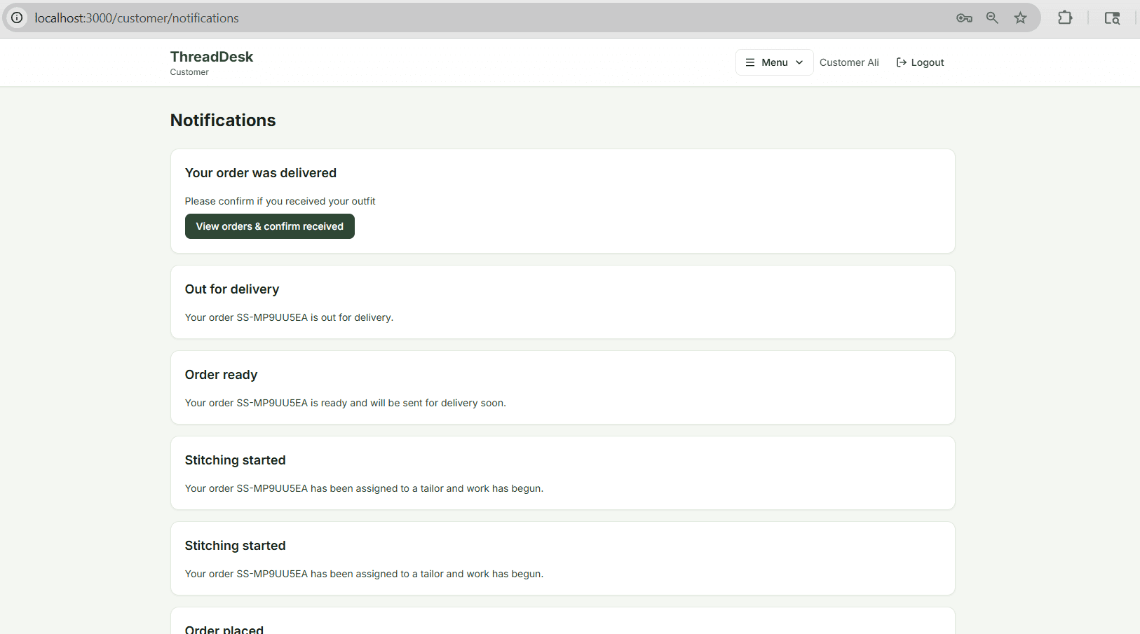ThreadDesk landing page — digital tailor platform with customer and seller sign-in – screenshot 6 of 14