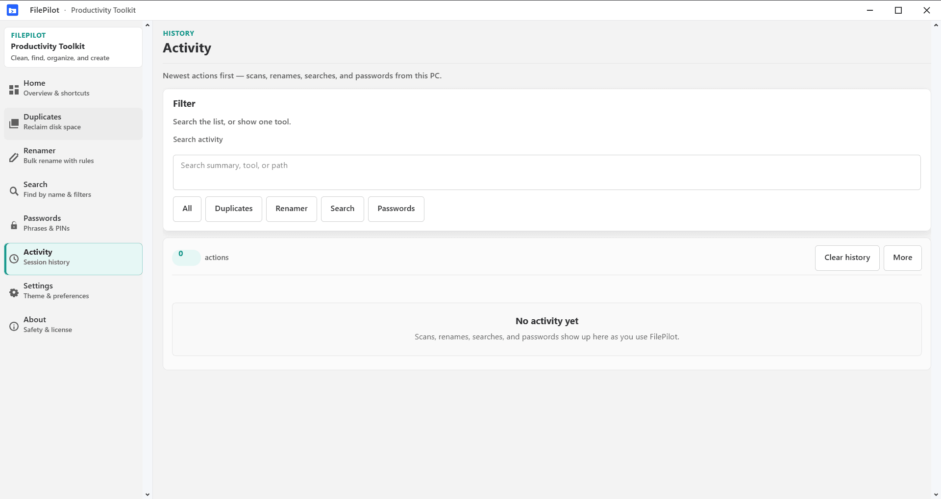 FilePilot MoeezTech activity history
